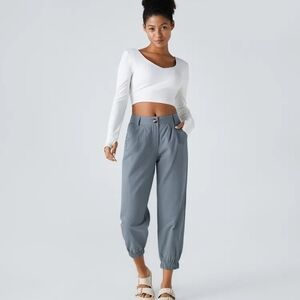 NWT L REGULAR HALARA Women's Mid Rise Casual Cotton Joggers with Pockets